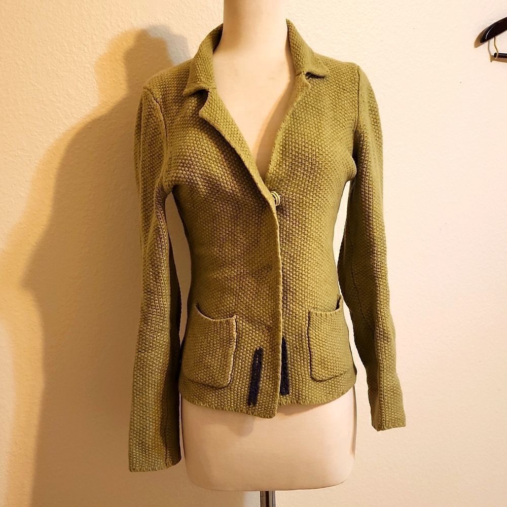 Boden Green Wool Cardigan Sweater size 12‎